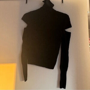 ZARA black bodycon/tight fit long sleeve turtleneck with cutouts size s